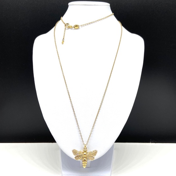 Fossil Jewelry - Fossil Long Gold Tone Chain Bee Pendant Necklace